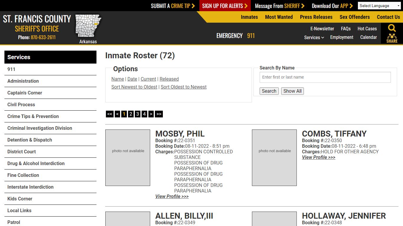 Inmate Roster - St. Francis County Sheriff AR