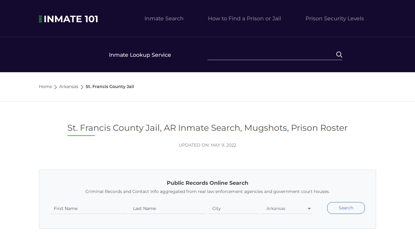 St. Francis County Jail, AR Inmate Search, Mugshots ...